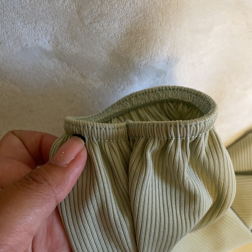Sage Green Front-tie Top - Picture 3 of 5